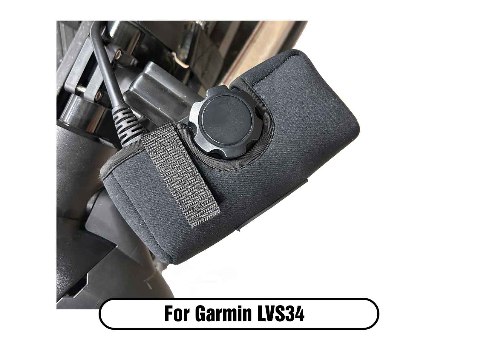 Neoprene strap-on cover for the protection of the Garmin Live Scope Plus Transducer