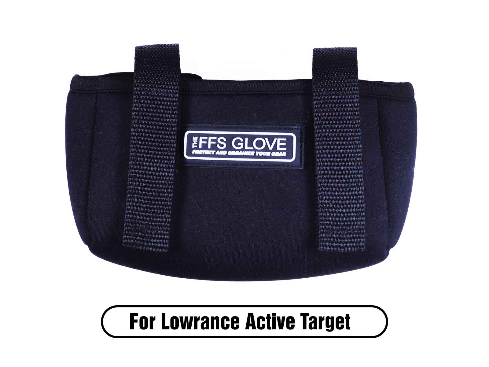 Neoprene strap-on cover for the protection of the Lowrance Active Target Transducer