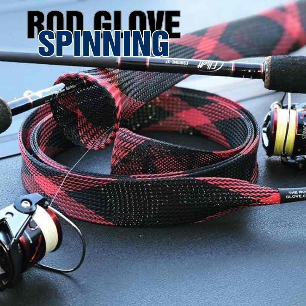 Rod Cover Sleeve,6 Pack Fishing Rod Socks for Fly Spinning Casting Sea Rod,  Braided Mesh Fishing Pole Gloves Protector Gear w/ 6 Pack Rod Ties